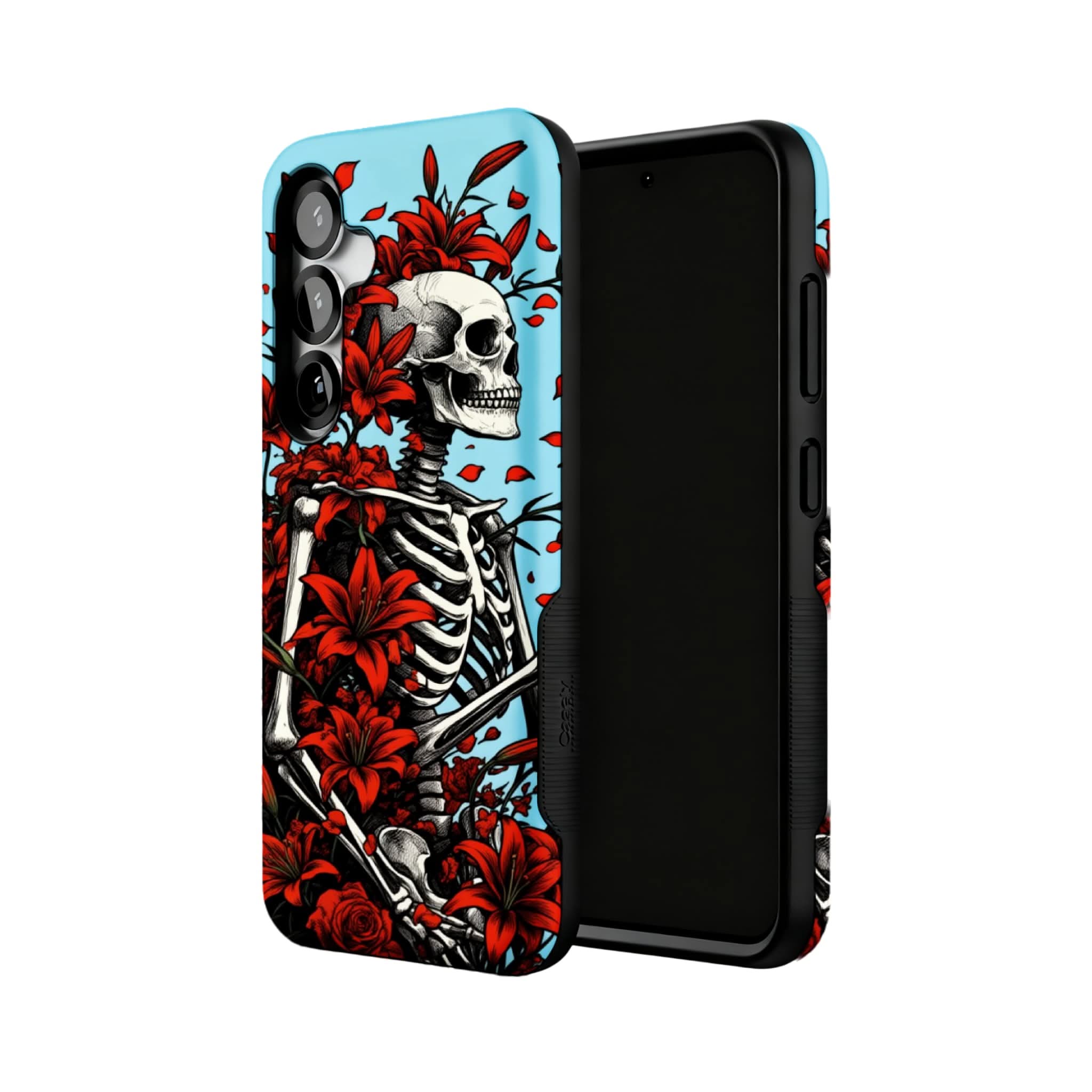 Gothic Skeleton Floral Phone Case for Samsung Galaxy
