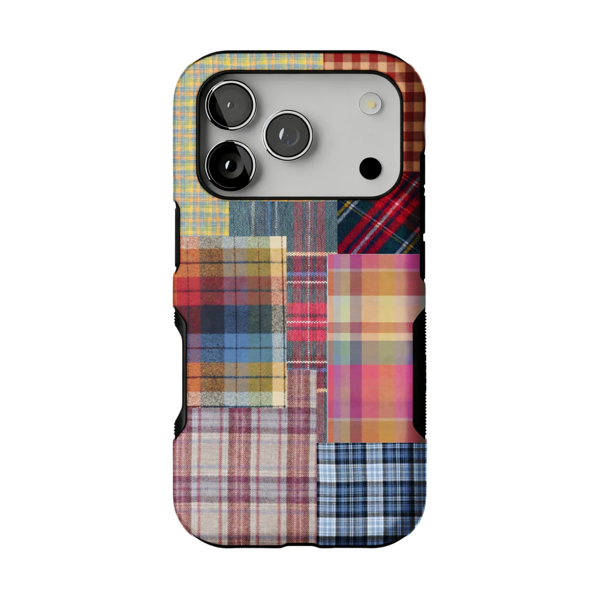 Patchwork Plaid Phone Case, Vintage Tartan Cover for iPhone