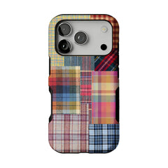 Patchwork Plaid Phone Case, Vintage Tartan Cover for iPhone