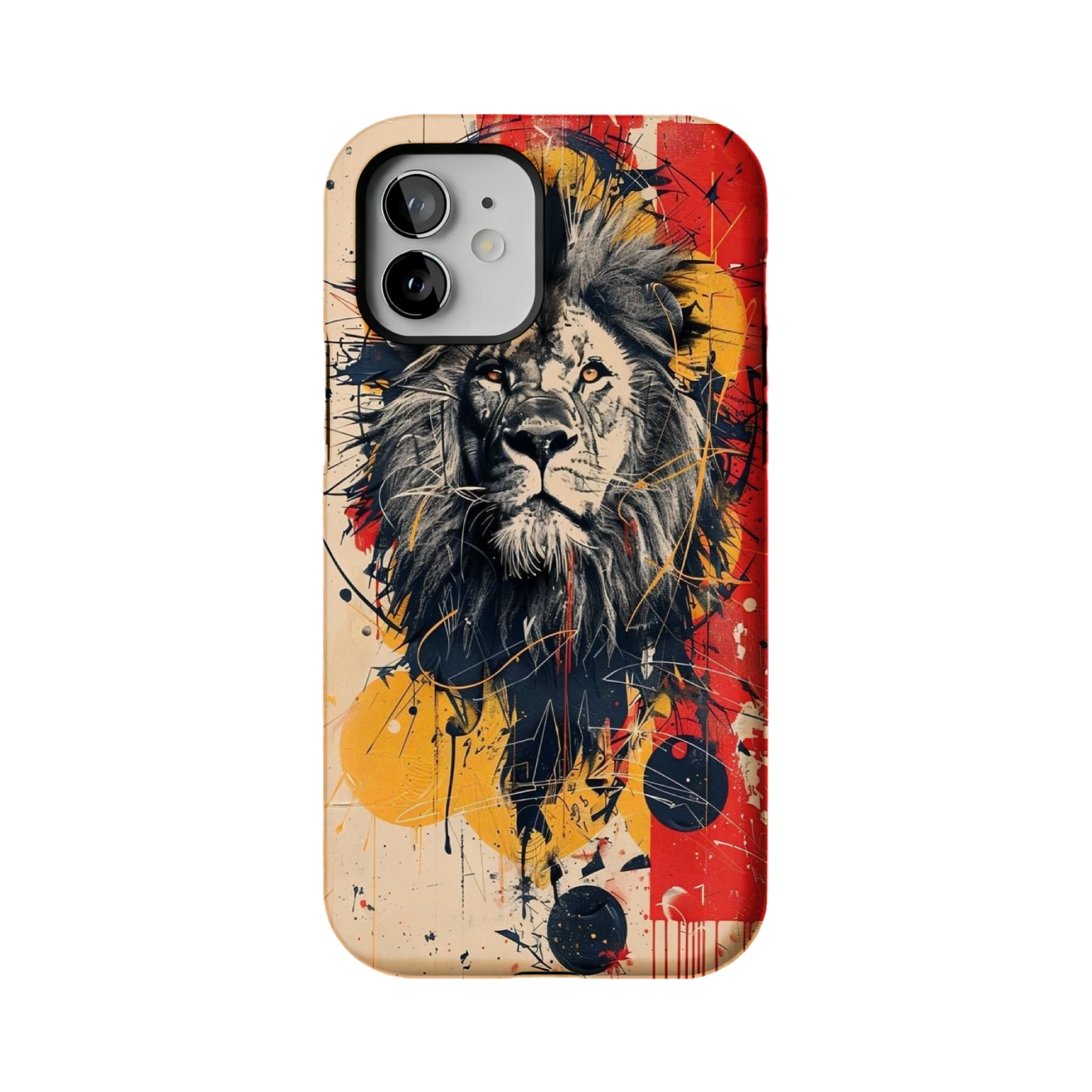 Graffiti Splash Ink Sketch Lion Head Street Art Shockproof iPhone Case