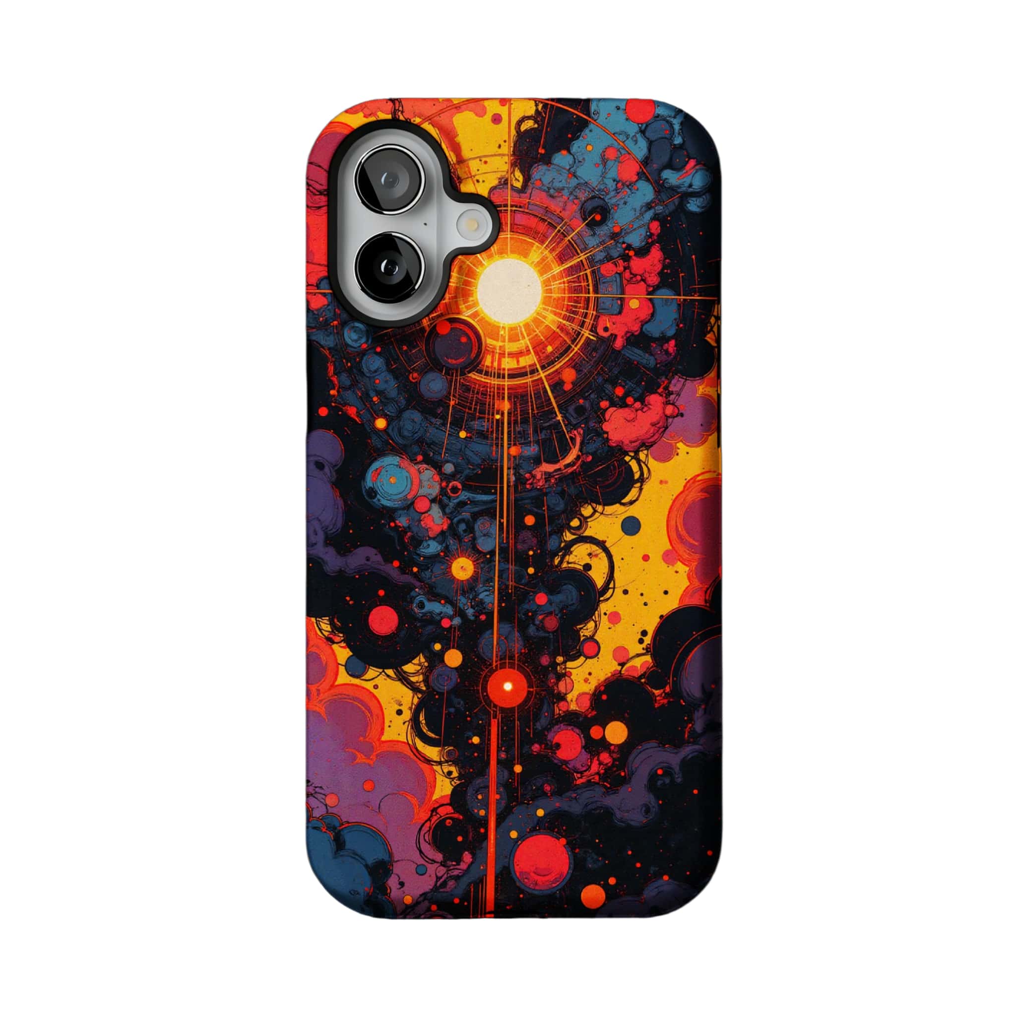 Abstract Cosmic Nebula Phone Case, Cyberpunk Art Cover for iPhone