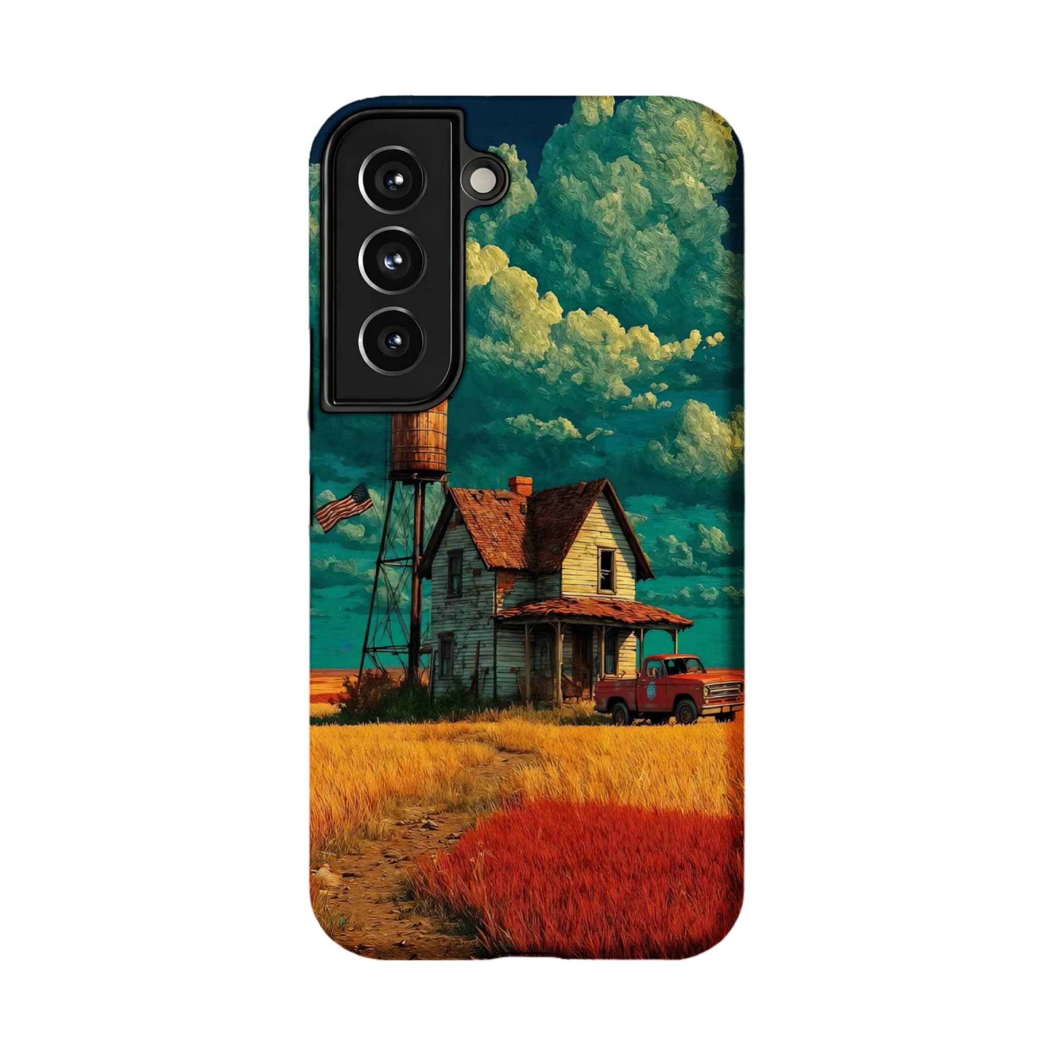 Van Gogh Brushstroke Teal Sky Vintage Country Cottage Art iPhone Cover