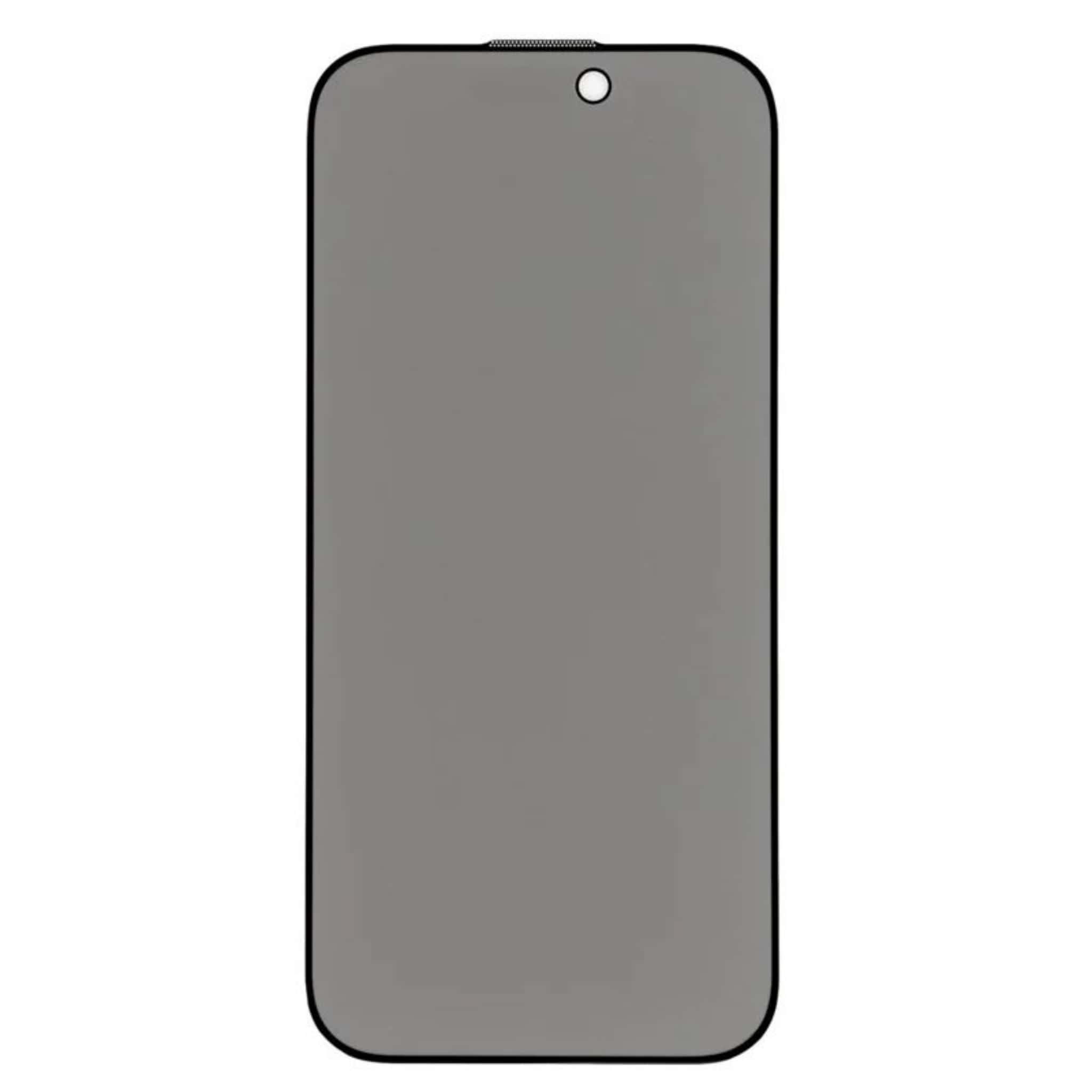 Front view of black border silk print privacy tempered glass screen protector
