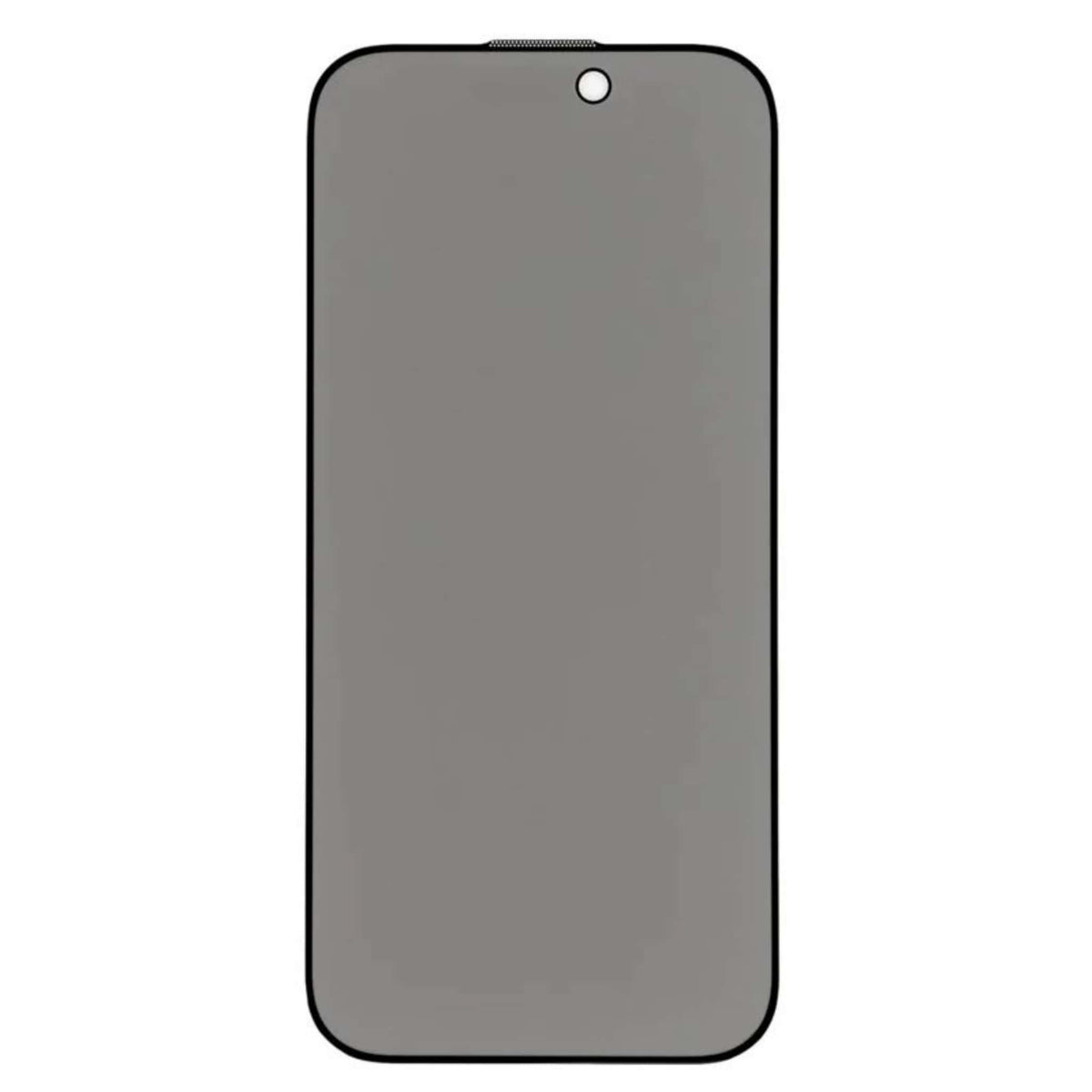 Front view of black border silk print privacy tempered glass screen protector