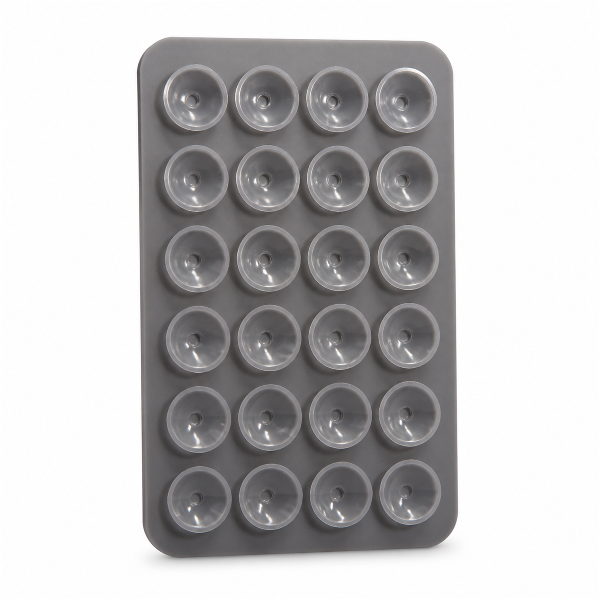 Gray silicone suction phone holder for cases