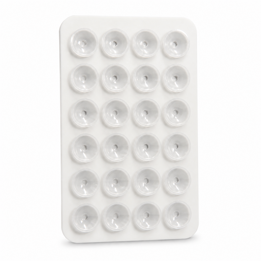 White silicone suction phone holder for cases